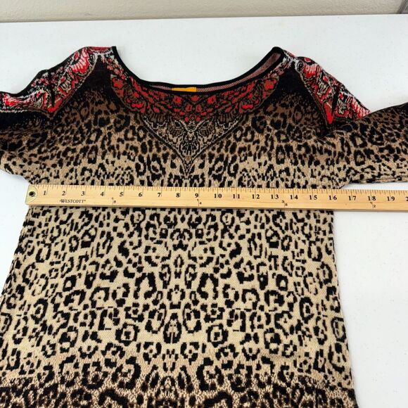 Ruby Rd. Women's Leopard Print Blouse Top 3/4 Sleeve Multicolor Size 2 - Picture 8 of 11